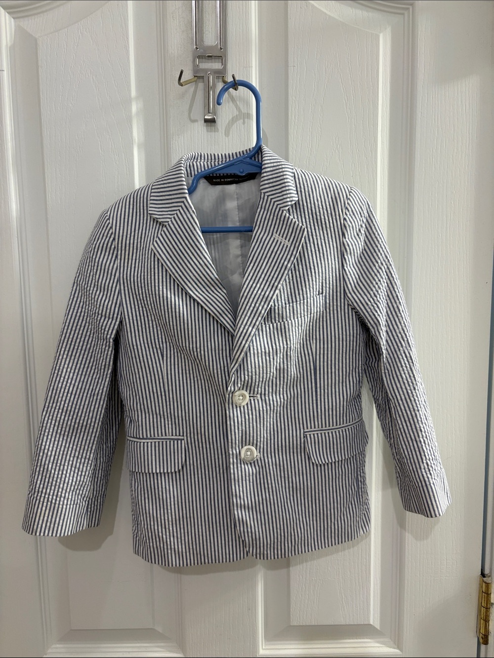 Nordstrom Boys Seersucker Blazer - Navy & White Stripe